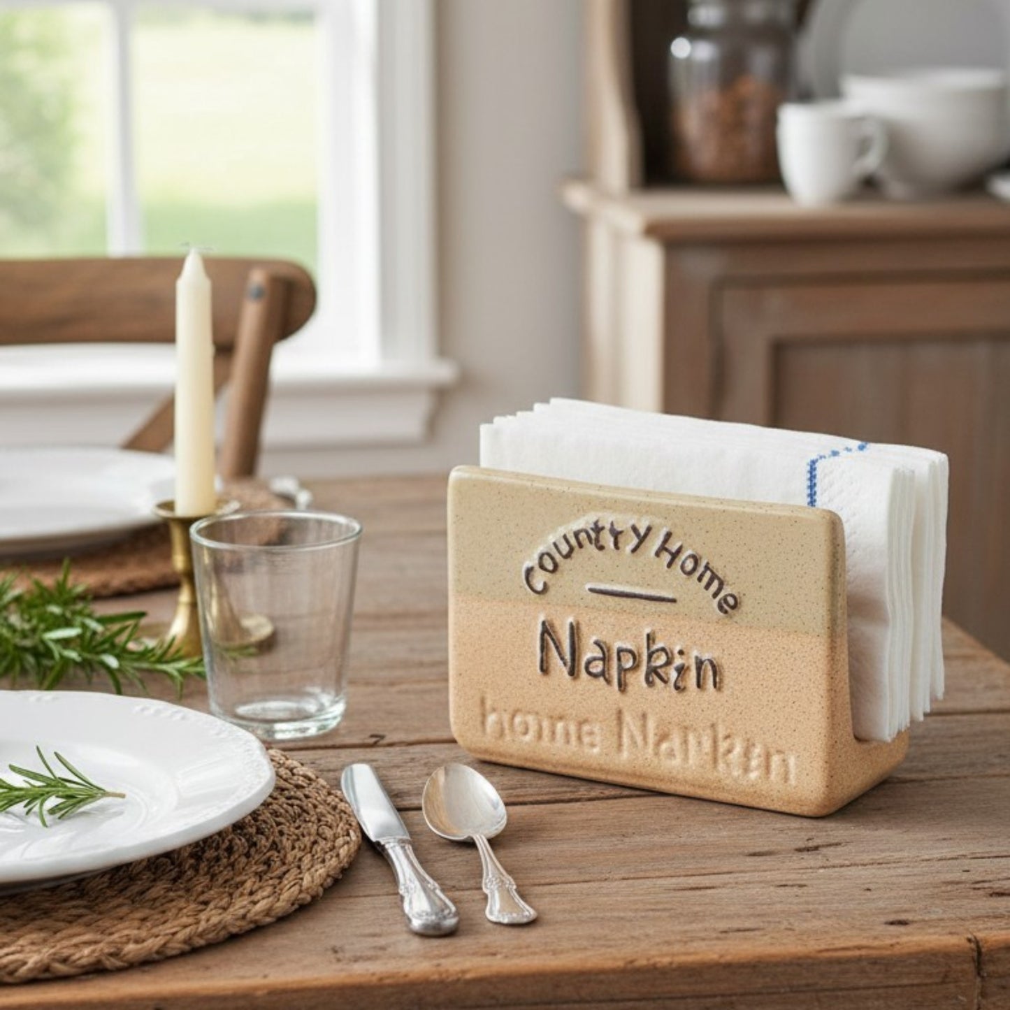 Country Home Ceramic Napkin Holder
