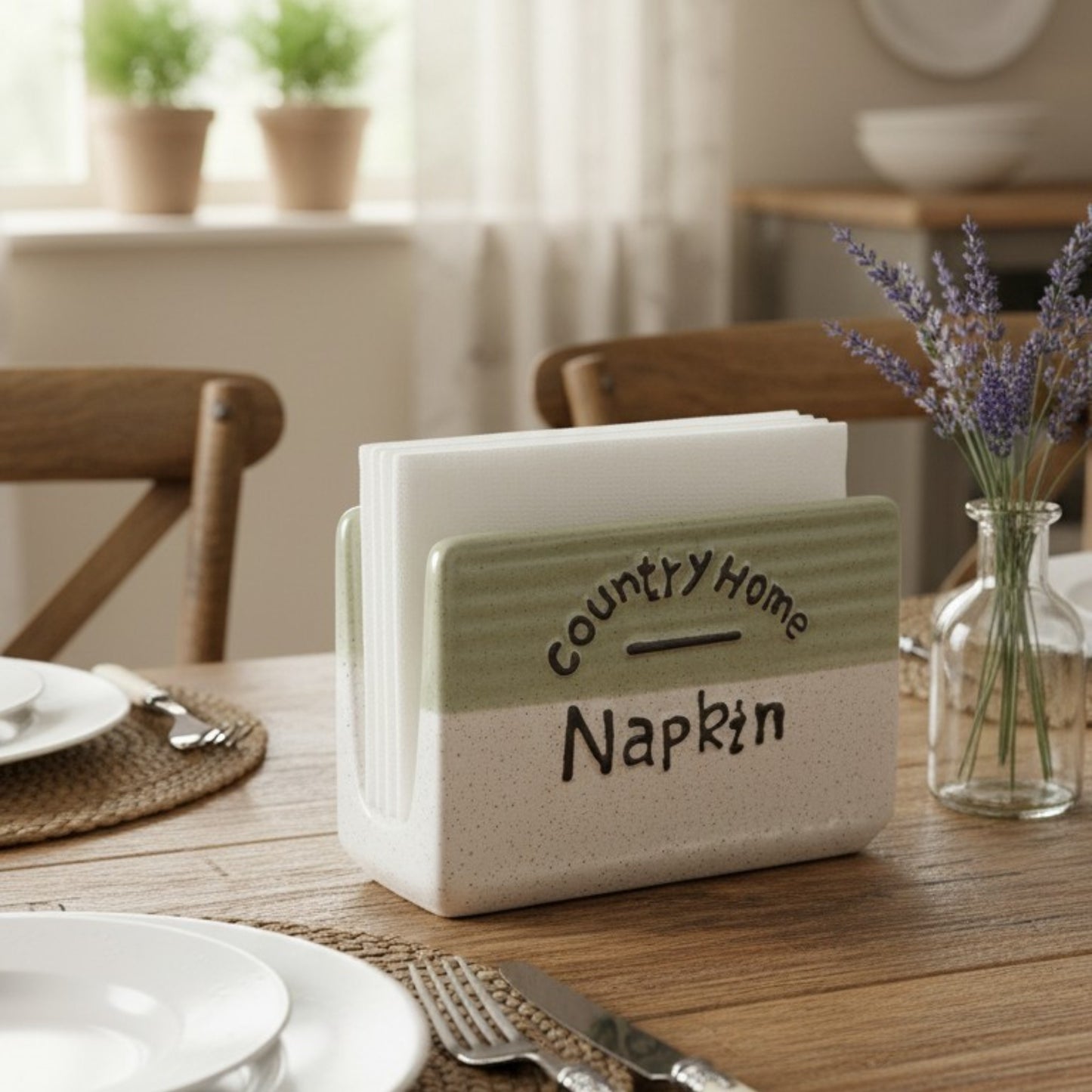 Country Home Ceramic Napkin Holder