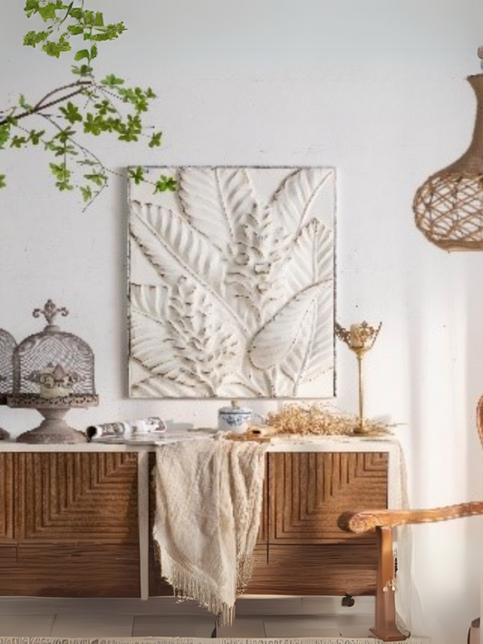 Textured Tropical Leaf Wall Art