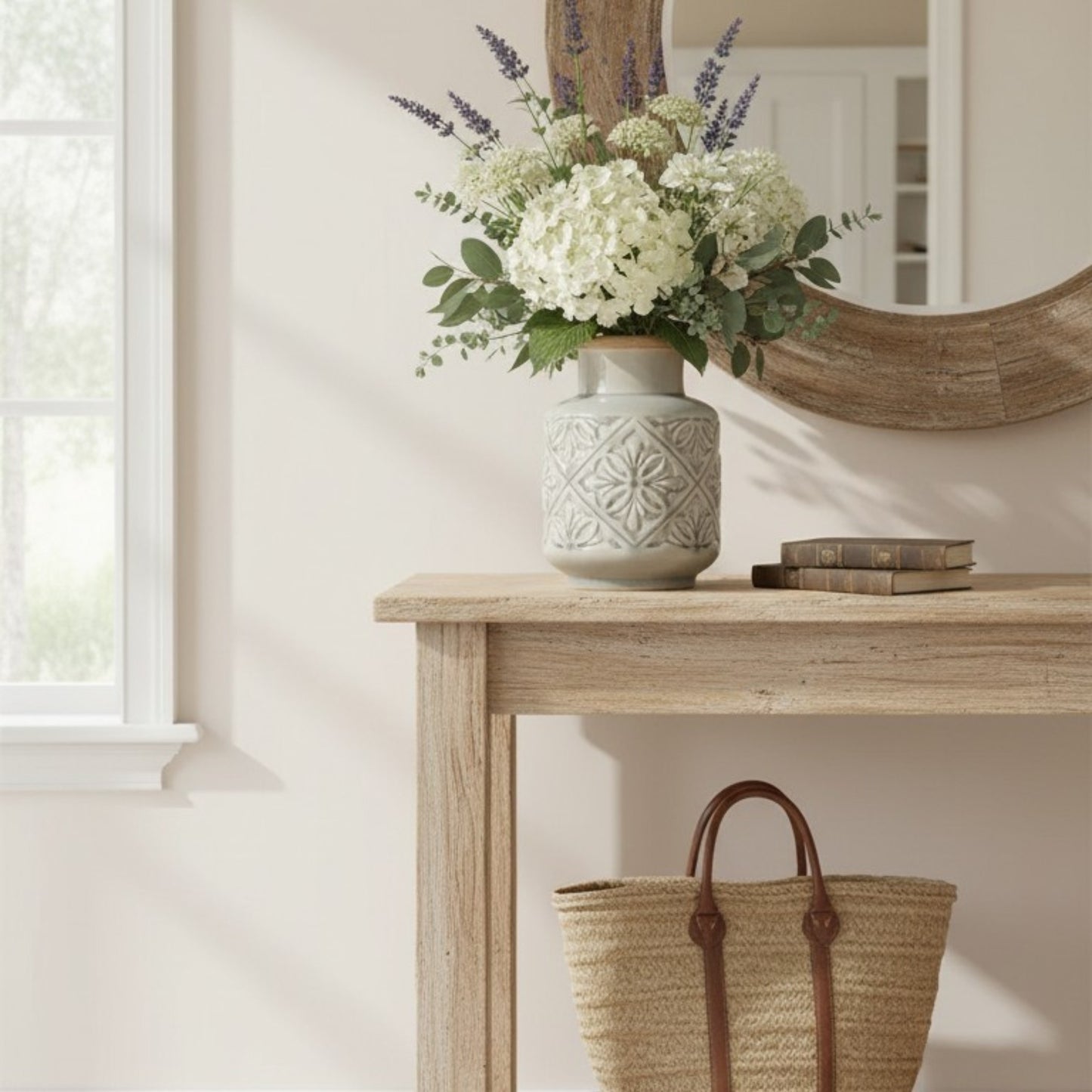 Embossed Ceramic Decorative Vase - 21cm