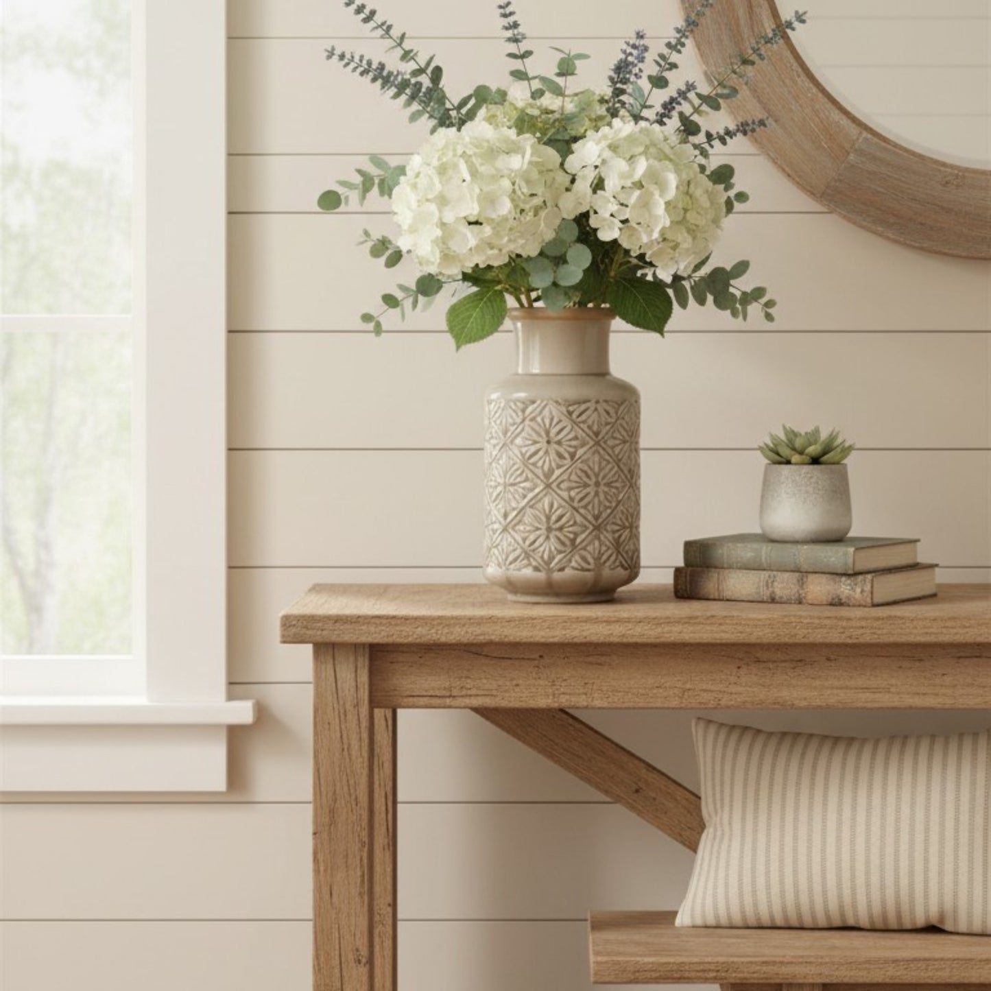 Embossed Ceramic Vase – 26cm