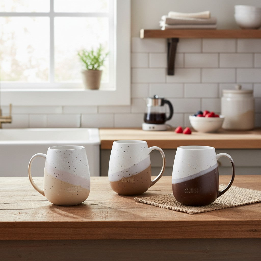 Gradient Speckled Ceramic Mugs