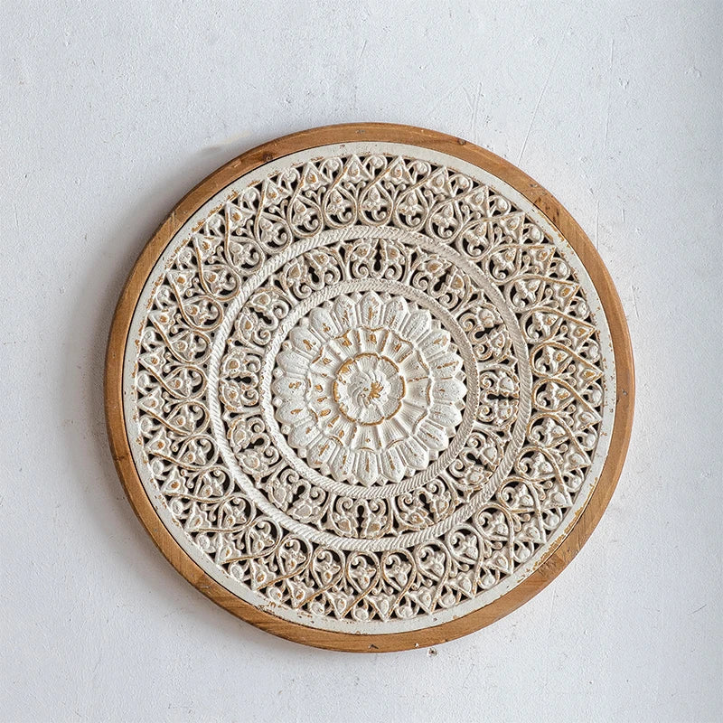 Large Round Carved Wall Panel