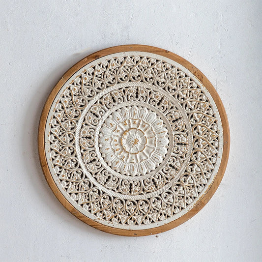 Large Round Carved Wall Panel