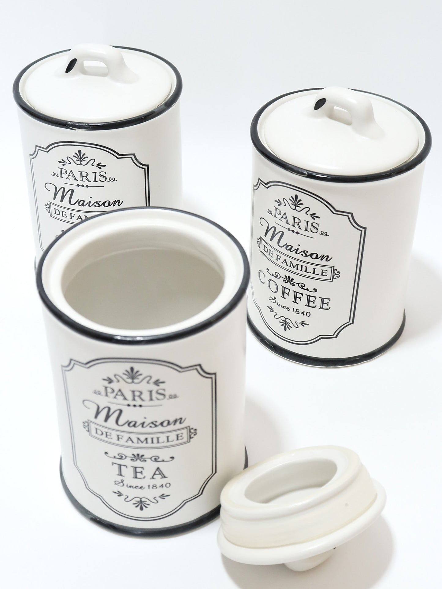 Paris Maison Canister Set – Sugar, Tea & Coffee