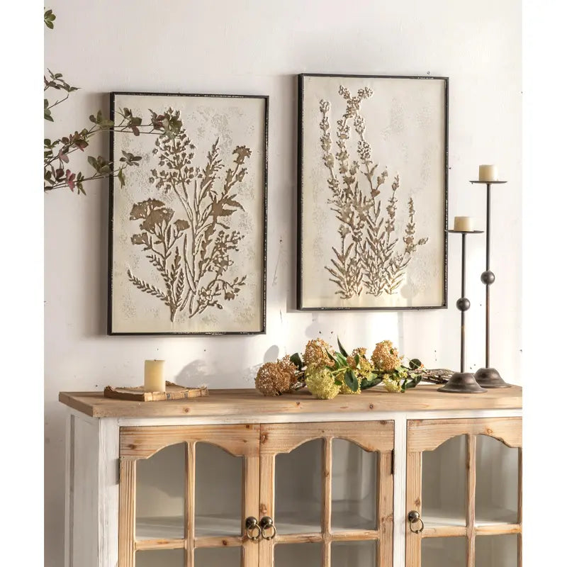 Vintage Botanical Wall Art Panel (Left)
