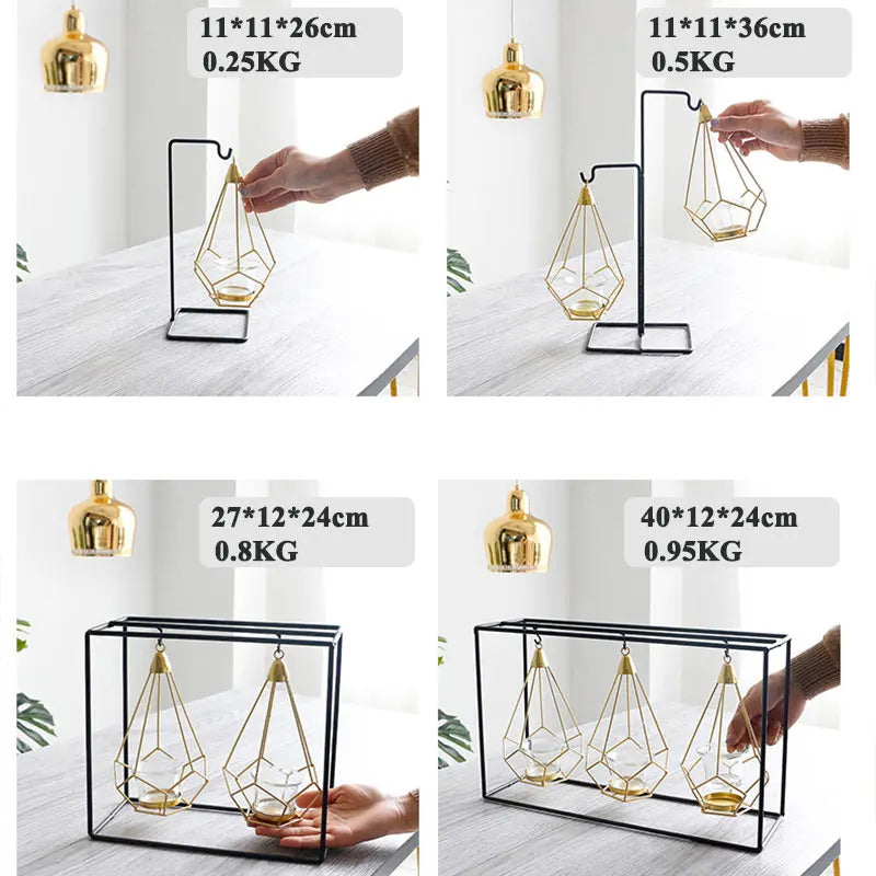 Geometric Metal Candle Holder
