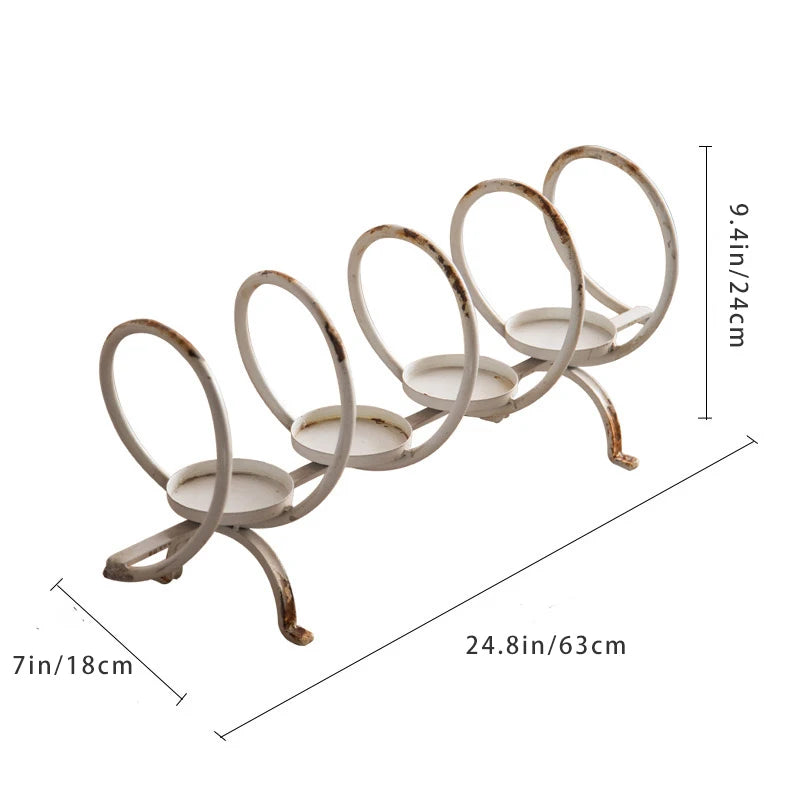Vintage Loop Iron Candle Holder – 4-Tier Votive Stand