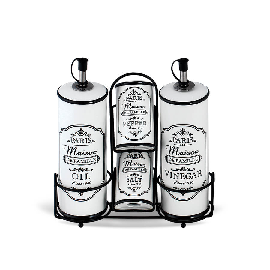 Paris Maison Oil, Vinegar, Salt & Pepper Set