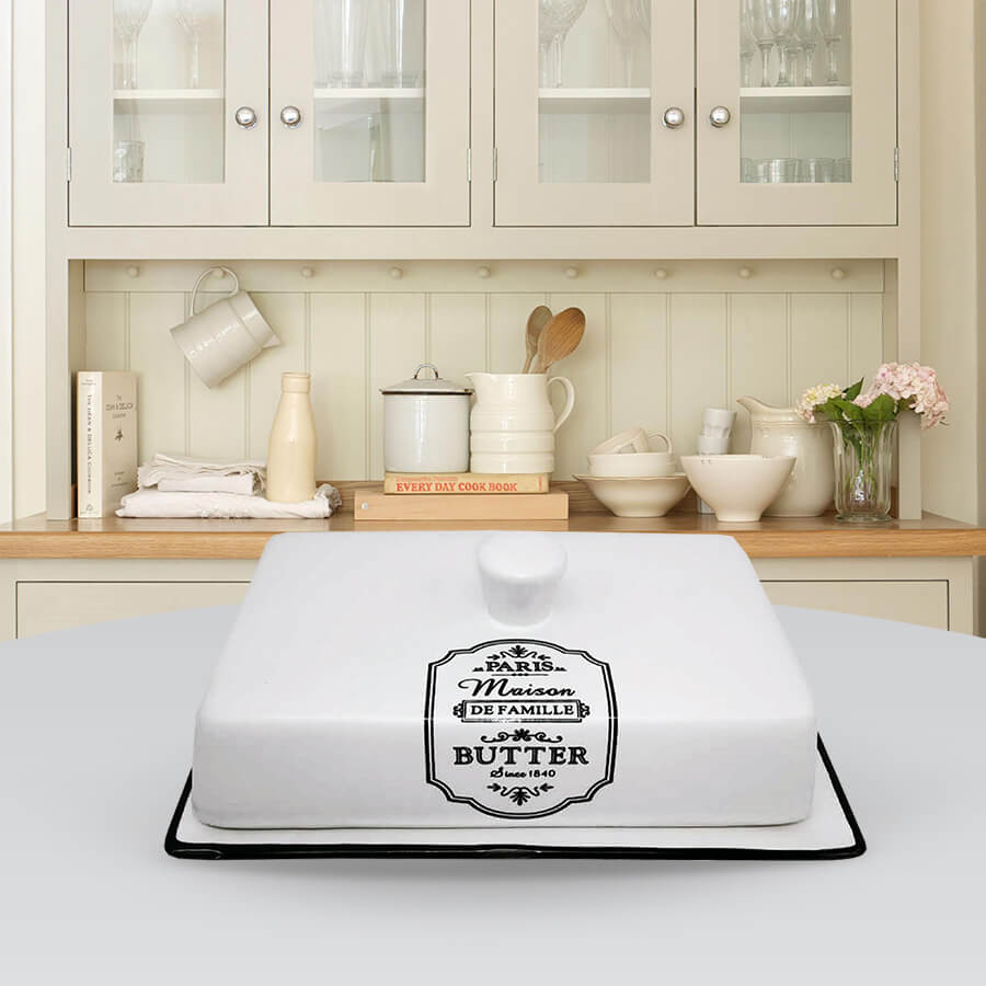Paris Maison Butter Dish – White Enamel