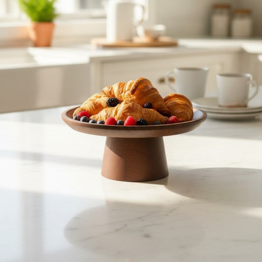 Minimalist Dark Wood Display Pedestal Stand