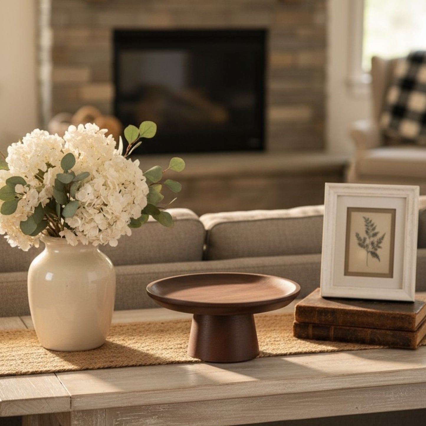 Minimalist Dark Wood Display Pedestal Stand