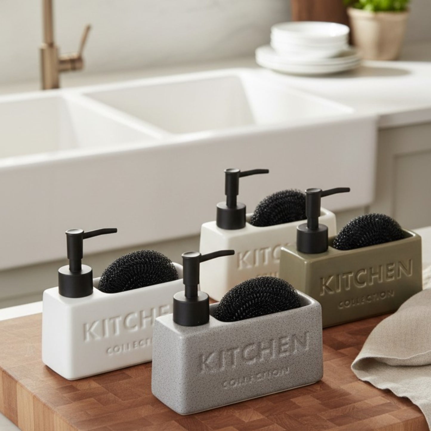 Modern Kitchen Soap & Scrubber Set
