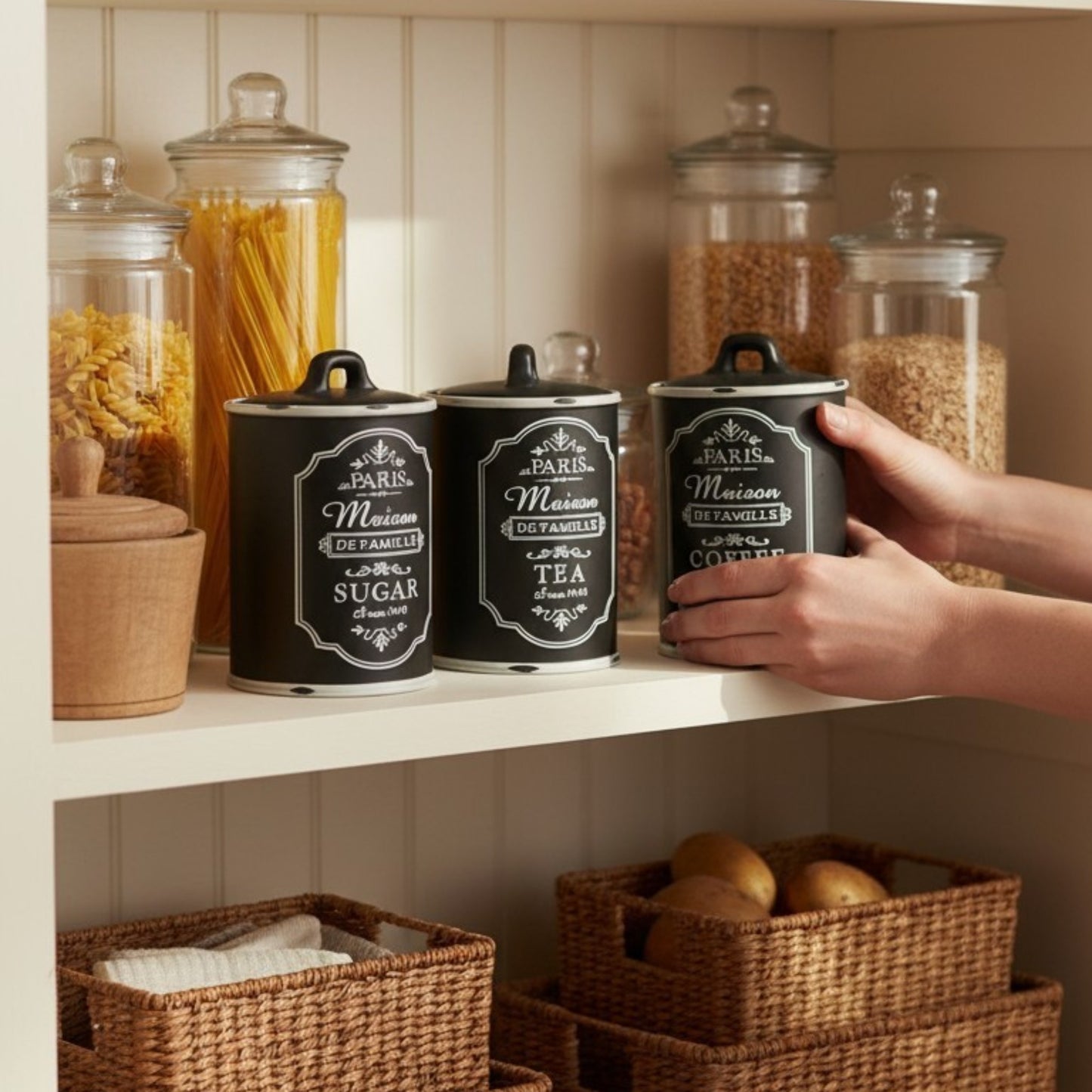 Paris Maison Canister Set – Sugar, Tea & Coffee