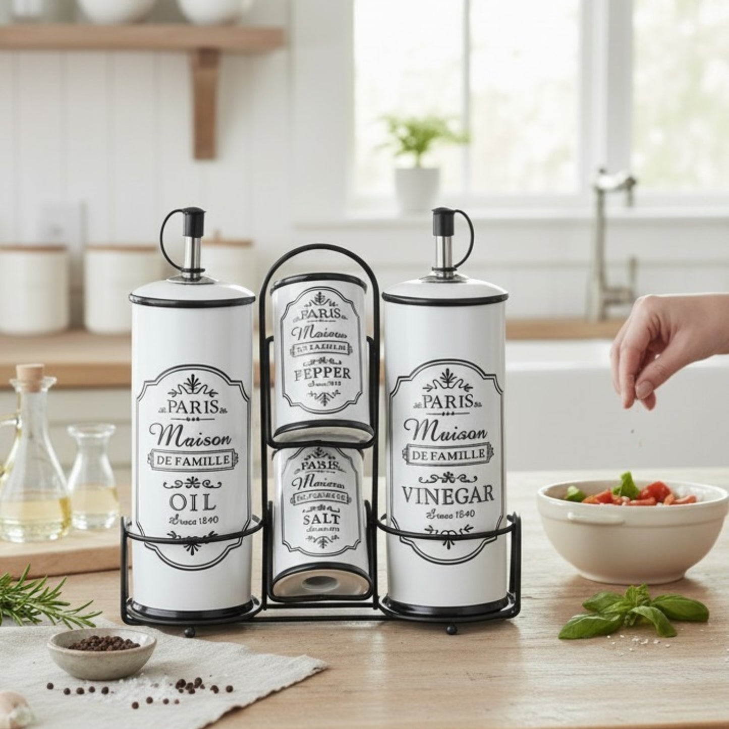 Paris Maison Oil, Vinegar, Salt & Pepper Set