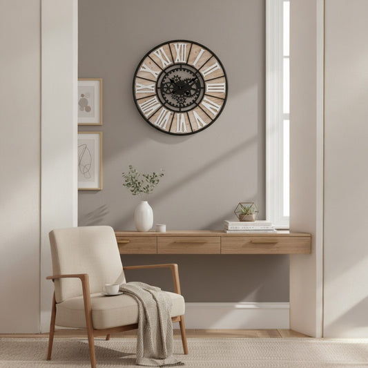Roman Gear Wall Clock – 80cm