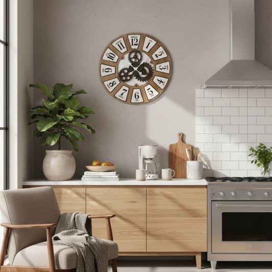 Rustic Gear Wall Clock - 80cm