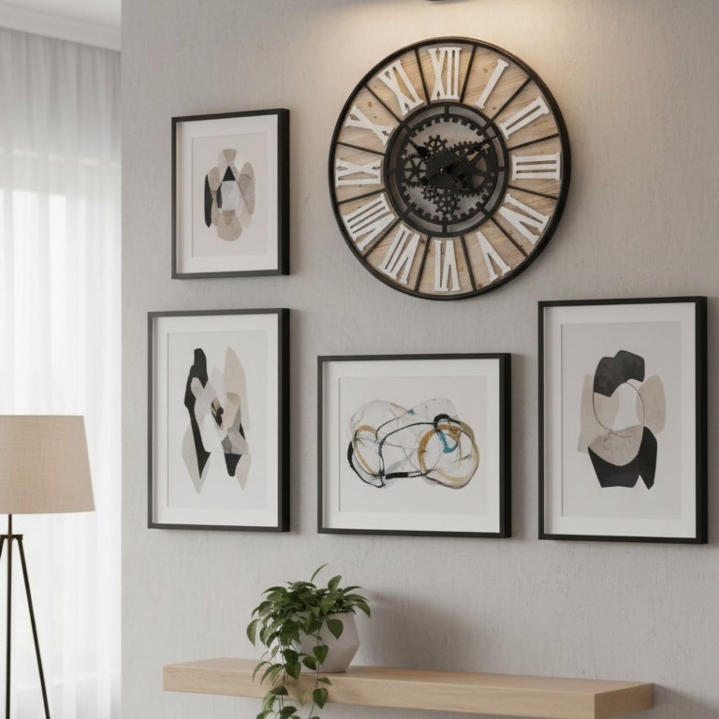 Roman Gear Wall Clock – 80cm