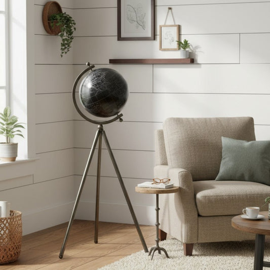 Tripod Globe Rotating Décor
