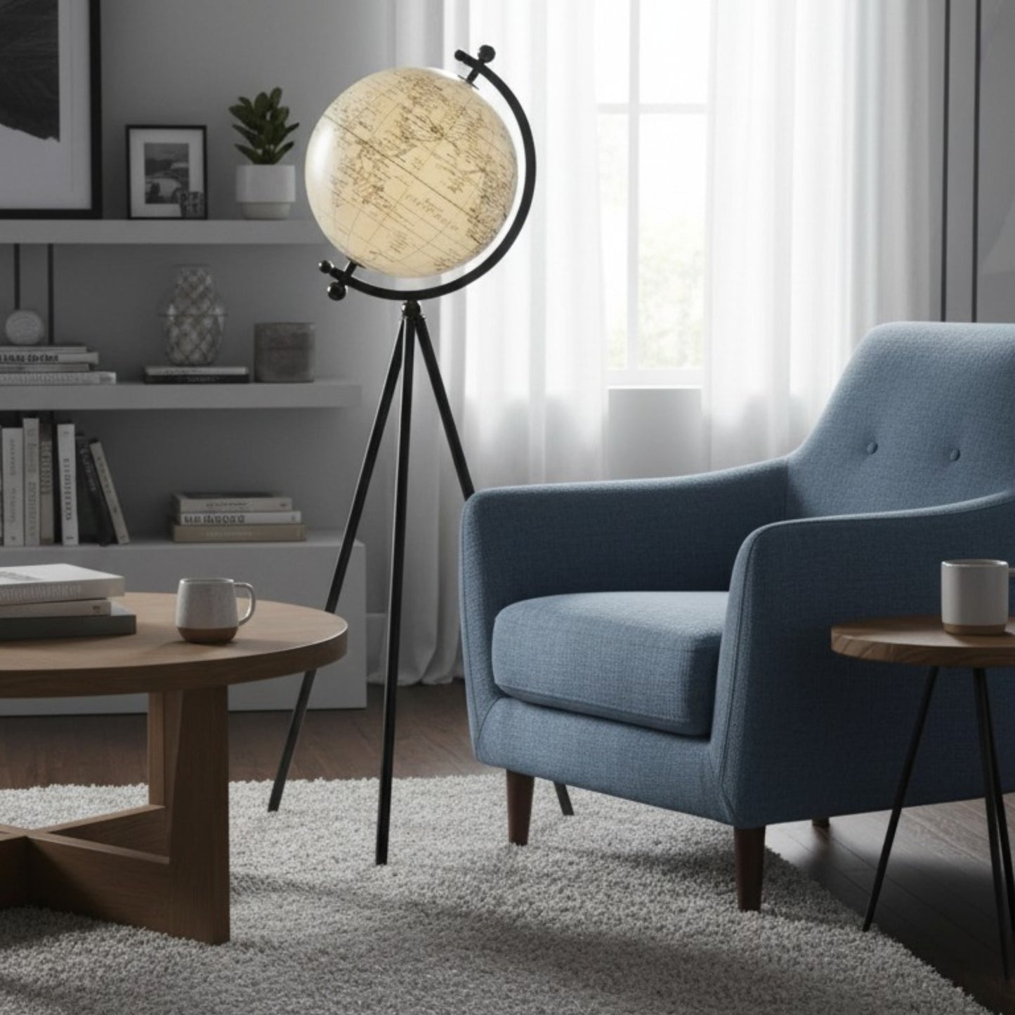 Tripod Globe Rotating Décor