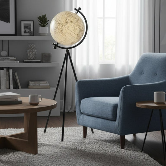 Tripod Globe Rotating Décor