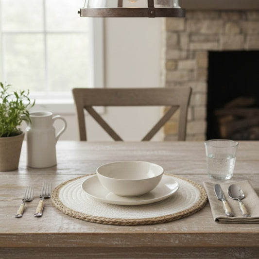 Two-Tone Braided Jute Placemat