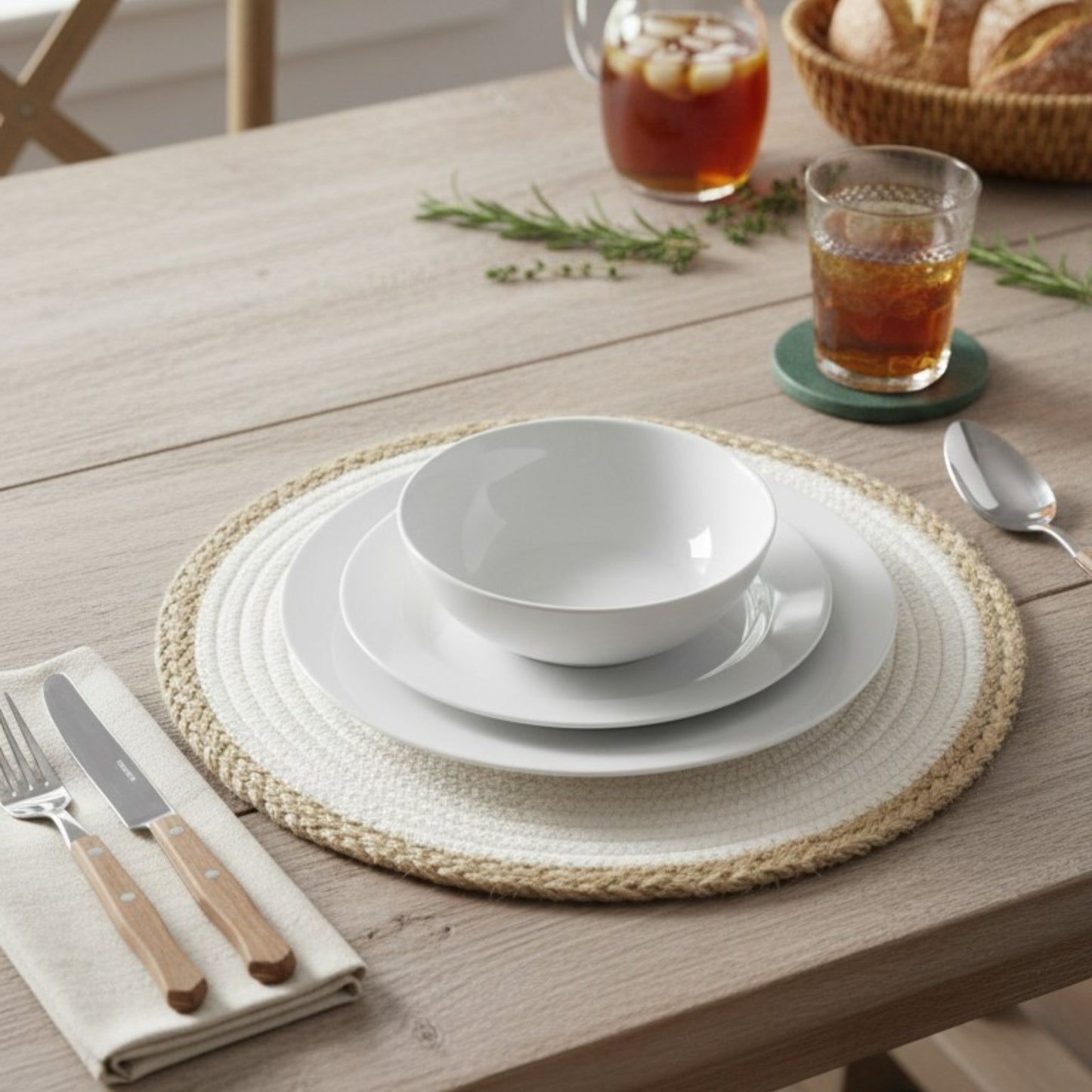 Two-Tone Braided Jute Placemat