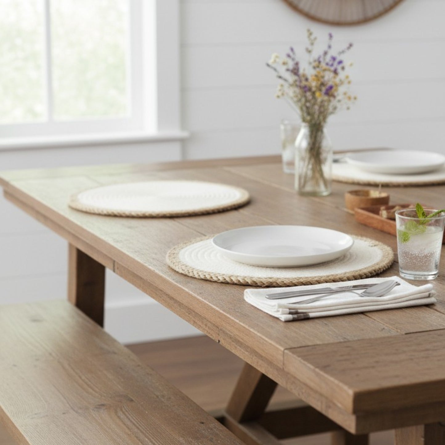 Two-Tone Braided Jute Placemat