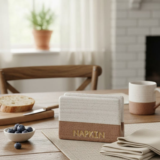 Two-Tone Ceramic Napkin Holder