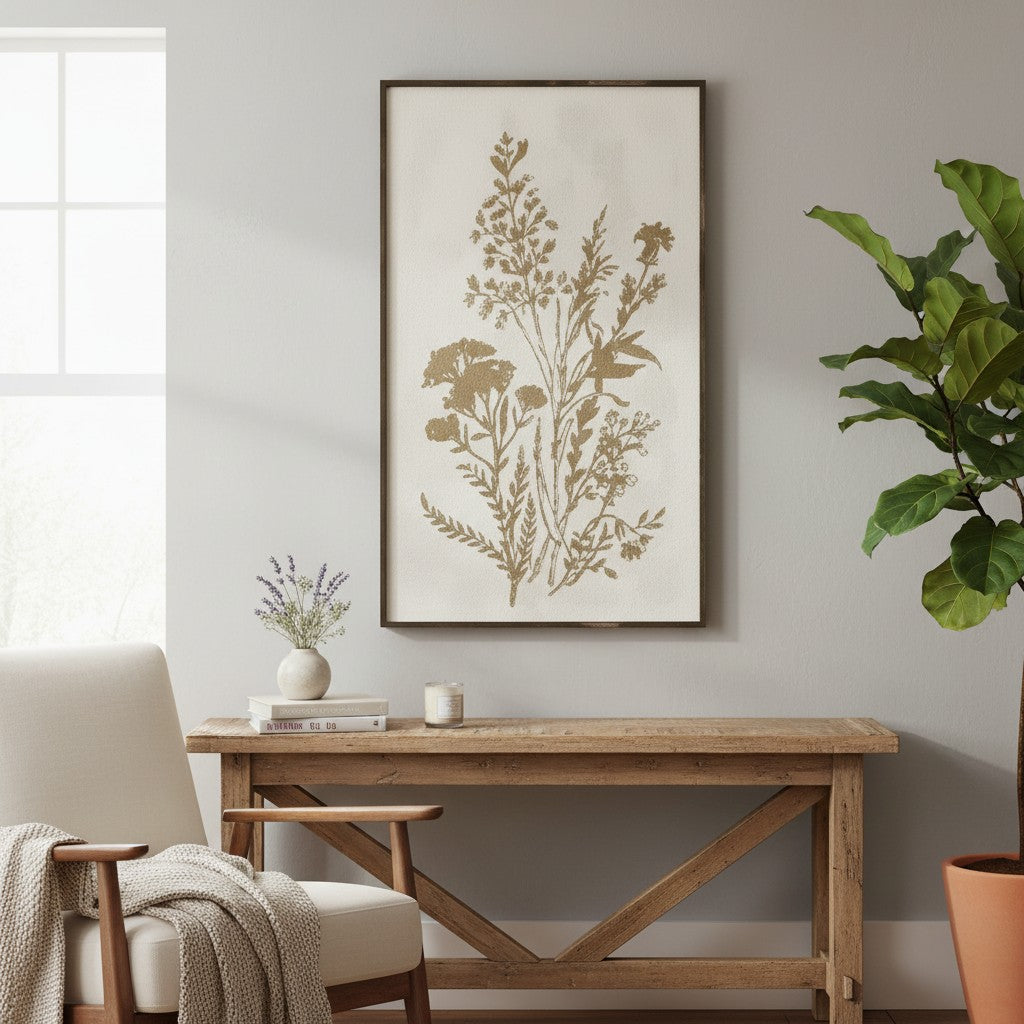 Vintage Botanical Wall Art Panel (Left)