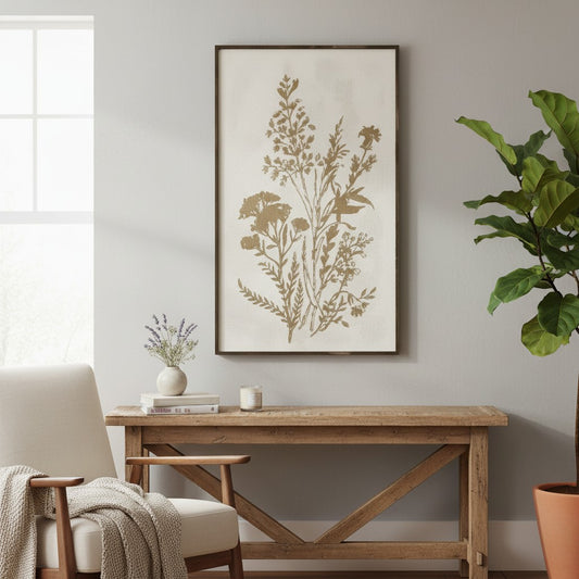 Vintage Botanical Wall Art Panel (Left)