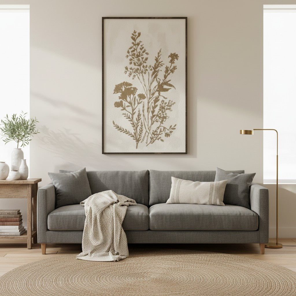 Vintage Botanical Wall Art Panel (Left)