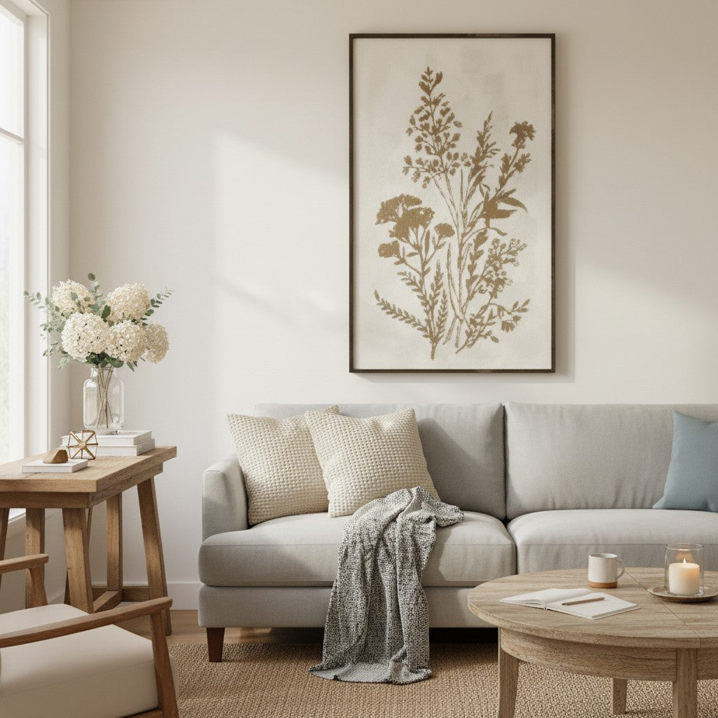 Vintage Botanical Wall Art Panel (Left)