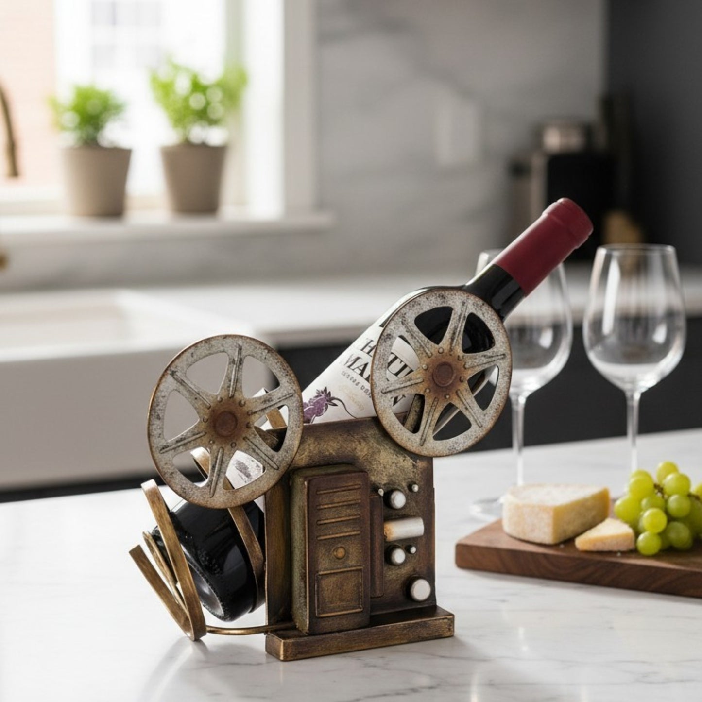 Vintage Film Projector Wine Bottle Holder