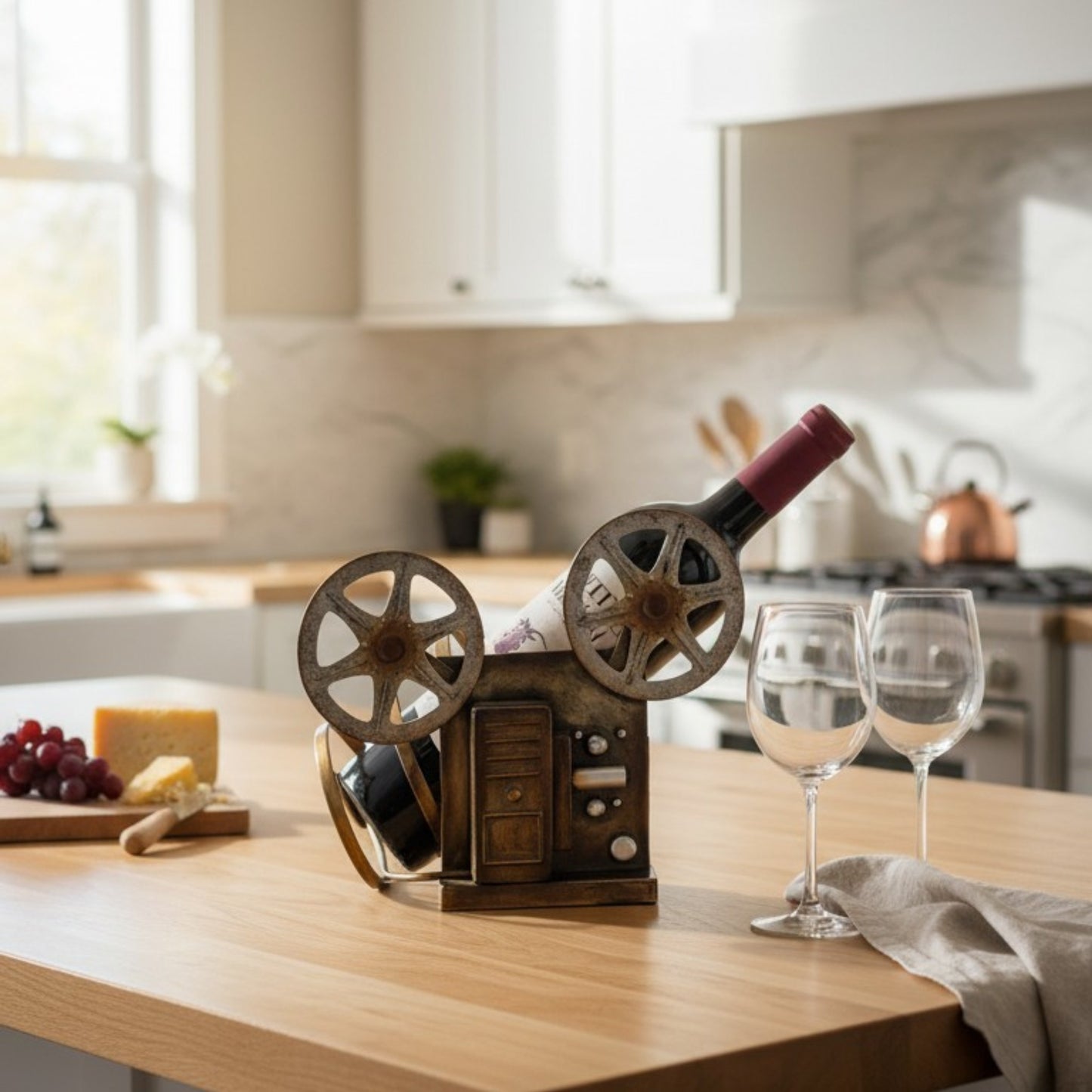 Vintage Film Projector Wine Bottle Holder