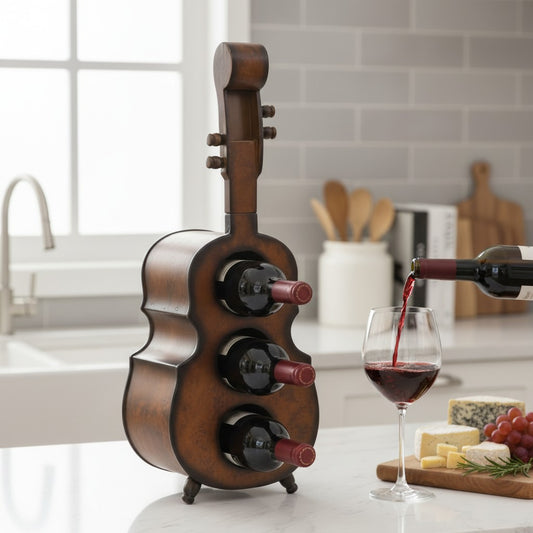Violin-Shaped Wine Rack Holder