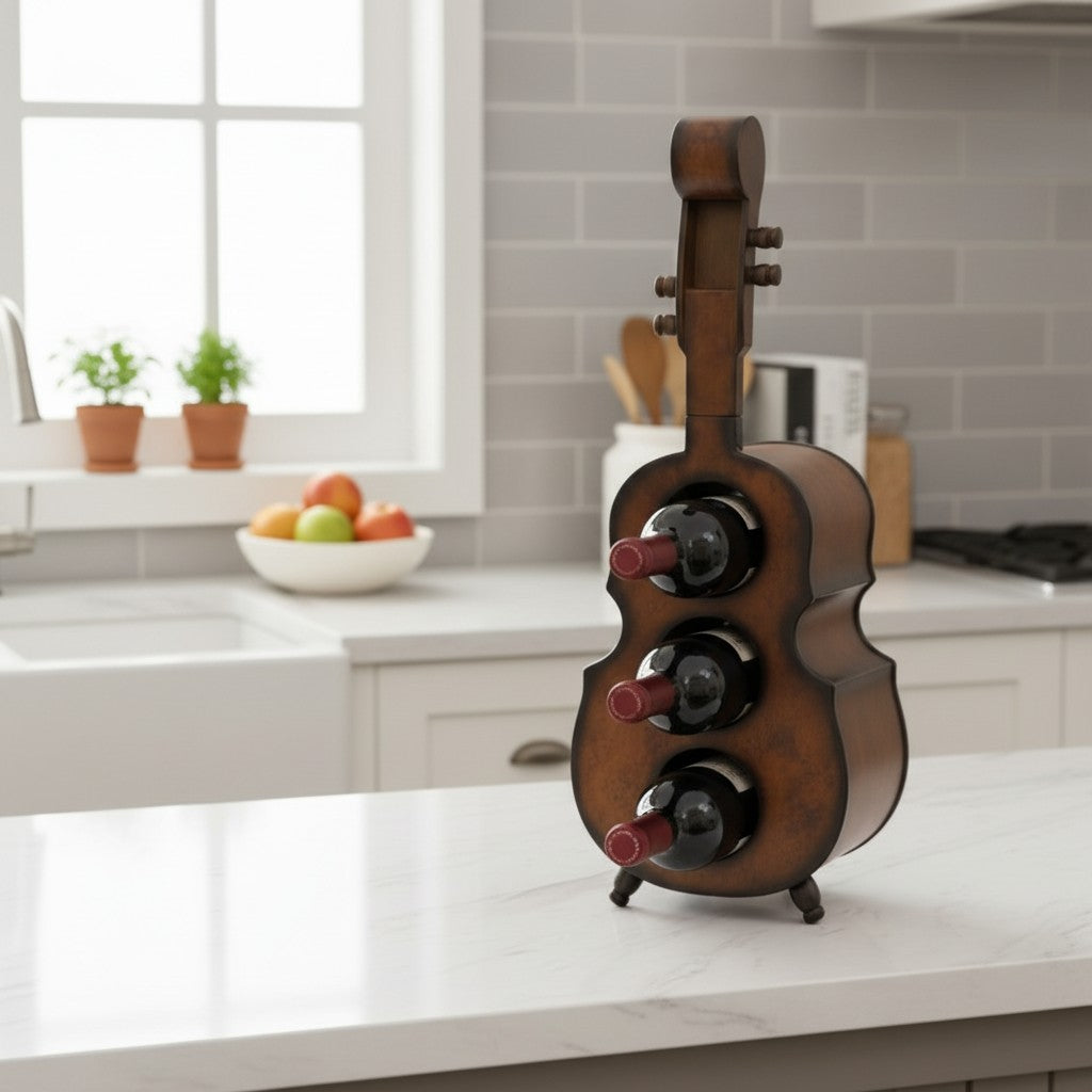 Violin-Shaped Wine Rack Holder