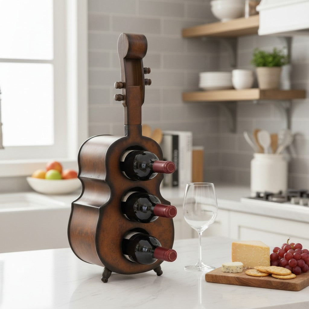 Violin-Shaped Wine Rack Holder