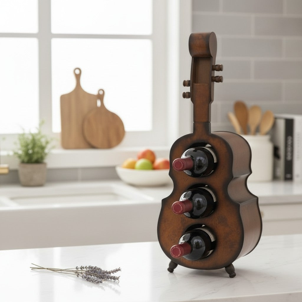 Violin-Shaped Wine Rack Holder
