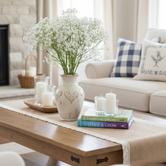 White Artificial Baby’s Breath Flower 2 stems
