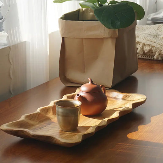 Handcrafted Wavy Edge Wooden Tray