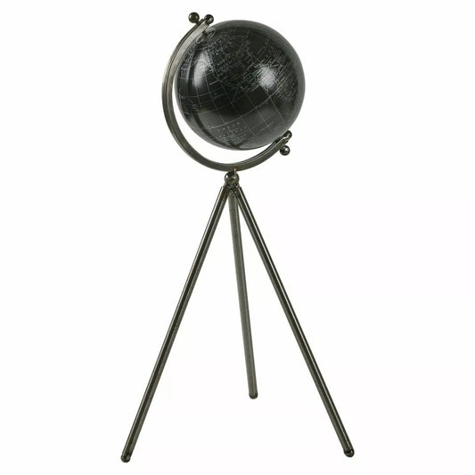 Black Tripod Globe Rotating Décor